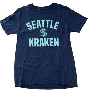 New Fanatics Seattle Kraken Short Sleeve T-shirt Deep Sea Blue L New With Tags